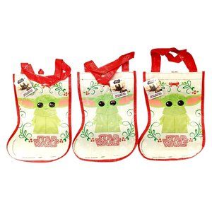Baby Yoda Christmas Stocking Tote Bag Child Grogu Star Wars Mandalorian Lot of 3